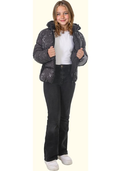 Spor Kız Çocuk Çıkabilir Kapüşonlu Su ve Rüzgar Geçirmez Cepli Mont & Kaban & Parka