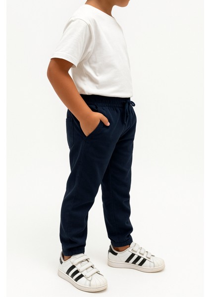 Erkek Çocuk Jogger Pantolon Keten Görünümlü Cepli Günlük Rahat Fit fırsatları