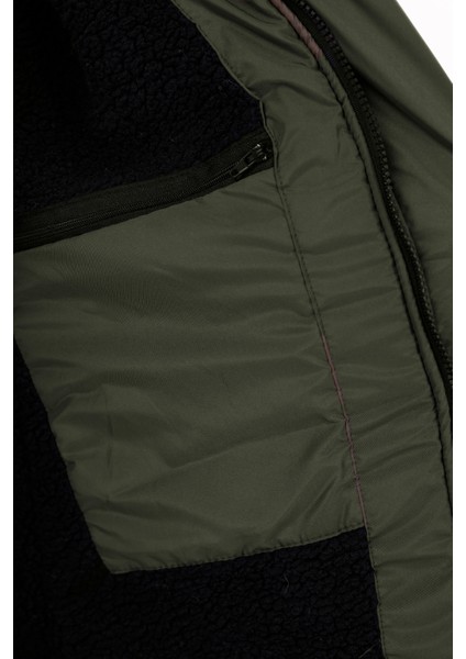 Kadın Polarlı Kürklü Su ve Rüzgar Geçirmez Kapüşonlu Kışlık Mont & Kaban & Parka