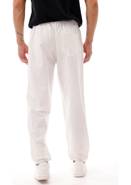 Erkek Keten Bol Kesim Pantolon