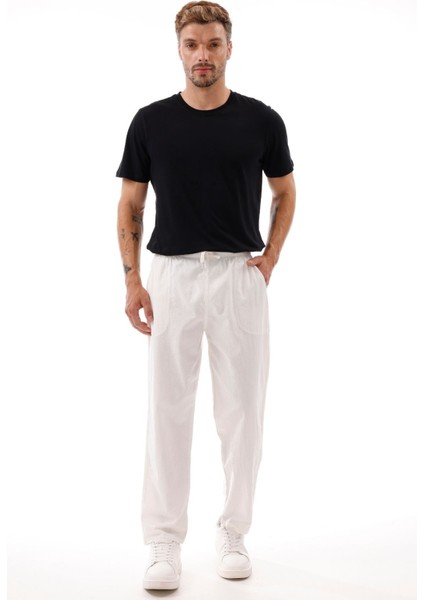 Erkek Keten Bol Kesim Pantolon