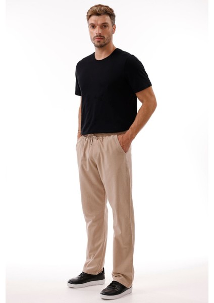 Erkek Keten Bol Kesim Pantolon