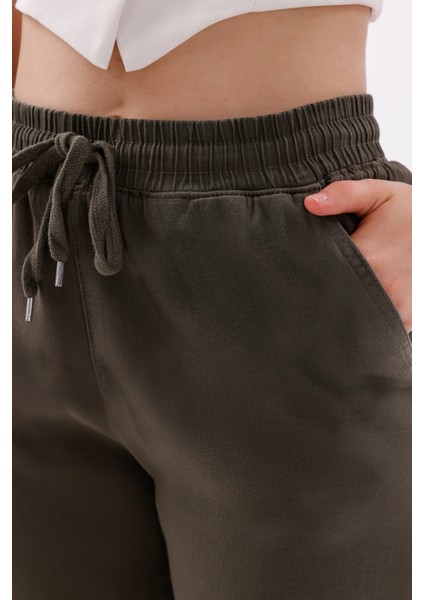 Kadın Yüksek Bel Gabardin-Keten Dokulu Pantolon – Nefes Alabilir Kumaş, 4 Mevsim