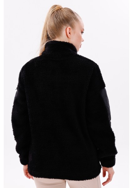 Kadın Siyah Rüzgar Geçirmez Welsoft Çift Kışlık Mont Fma-05-K Peluş