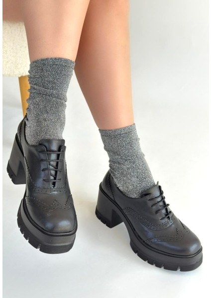 Tiwer Siyah Cilt Dolgu Topuk Ayakkabı fiyatları