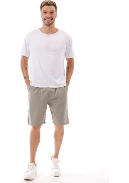 Erkek Cepli Keten Şort – Rahat Kalıp, Hafif Ve Nefes Alabilir Kumaş