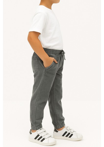 Erkek Çocuk Jogger Pantolon Keten Görünümlü Cepli Günlük Rahat Fit fırsatları