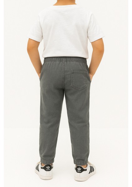 Erkek Çocuk Jogger Pantolon Keten Görünümlü Cepli Günlük Rahat Fit indirimleri
