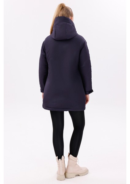 Kadın Polarlı Kürklü Su ve Rüzgar Geçirmez Kapüşonlu Kışlık Mont & Kaban & Parka