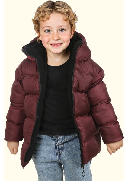 Spor Erkek Spor Çocuk Polarlı Kapüşonlu Su Geçirmez Rüzgara Mont - Kaban