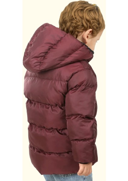 Spor Erkek Spor Çocuk Polarlı Kapüşonlu Su Geçirmez Rüzgara Mont - Kaban