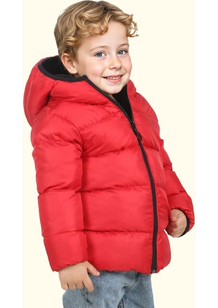 Spor Erkek Spor Çocuk Polarlı Kapüşonlu Su Geçirmez Rüzgara Mont - Kaban