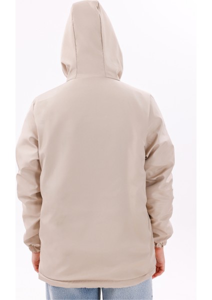 Kadın Taş Kürklü Su ve Rüzgar Geçirmez Kapüşonlu Kışlık Mont & Kaban & Parka FMM-100-K