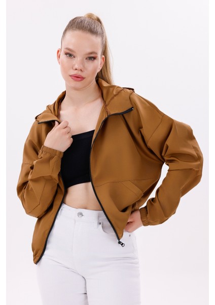 Kadın Taba Kapüşonlu Su ve Rüzgar Geçirmez Oversize Yağmurluk Rüzgarlık Y20 indirimleri