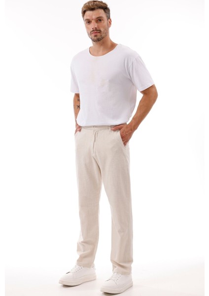 Erkek Keten Pantolon – Nefes Alabilir, Rahat Kesim Günlük Giyim -Geniş Beden Aralığı-