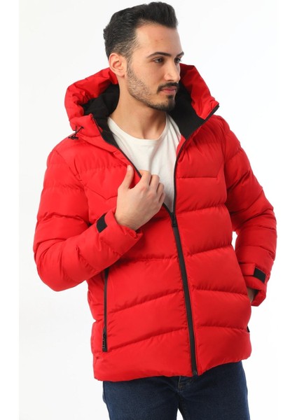 Spor Erkek Polarlı Kapüşonlu Su Geçirmez Rüzgara Mont