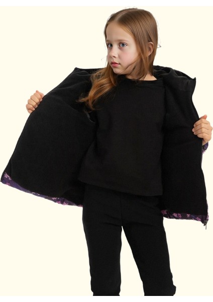 Kız Çocuk Pusula Desen Polar Su ve Rüzgar Geçirmez Kapüşonlu Şişme Kışlık Mont indirimleri