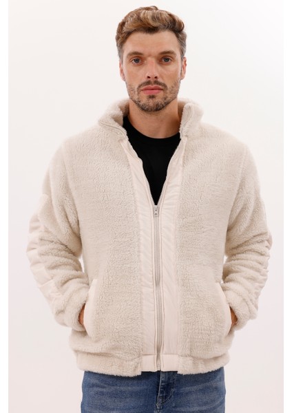 Erkek Peluş Rüzgar Geçirmez Welsoft Çift Kışlık Mont