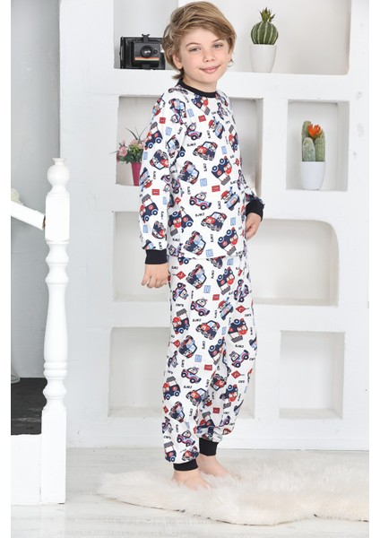 Erkek Çocuk Klasik Araba Baskılı Pijama Takımı 4-7 Yaş 12292 fiyatları