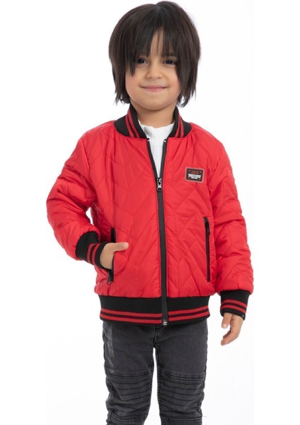 Spor Erkek Çocuk Kolej Yaka Astarlı Su Ve Rüzgar Geçirmez Fermuarlı Cep Mont Ceket