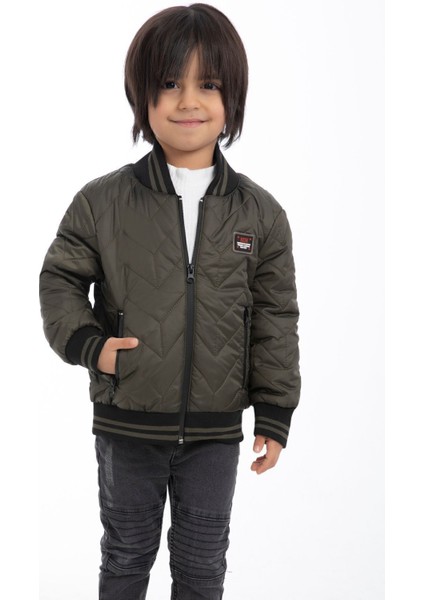 Spor Erkek Çocuk Kolej Yaka Astarlı Su ve Rüzgar Geçirmez Fermuarlı Cep Mont Ceket