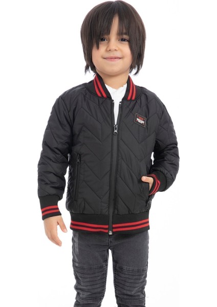 Spor Erkek Çocuk Kolej Yaka Astarlı Su Ve Rüzgar Geçirmez Fermuarlı Cep Mont Ceket