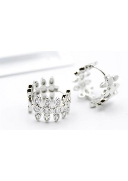 Taşlı Halka Küpe - Gümüş fiyatları