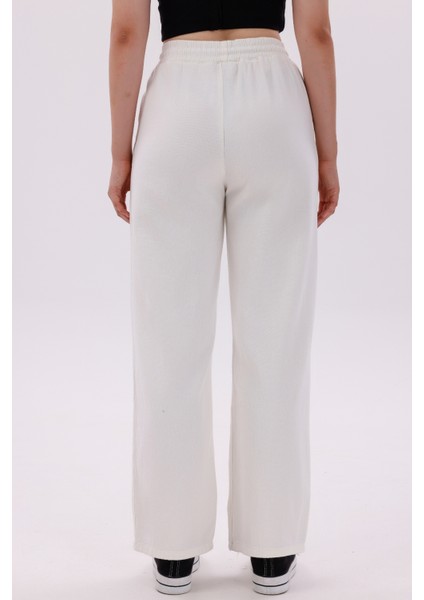 Kadın Yüksek Bel Gabardin-Keten Dokulu Pantolon – Nefes Alabilir Kumaş, 4 Mevsim