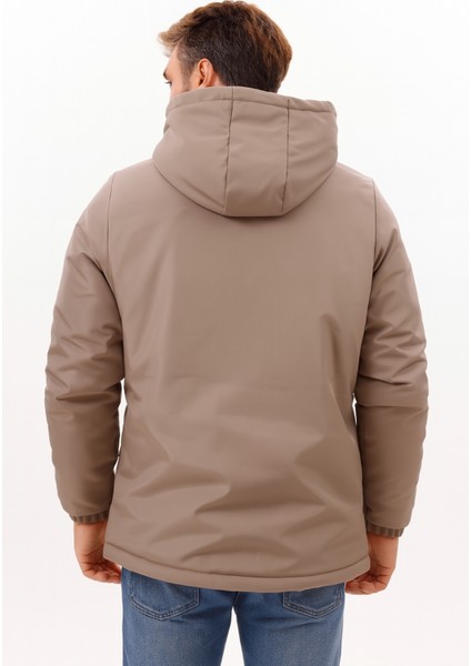 Erkek Vizon Kürklü Su ve Rüzgar Geçirmez Kapüşonlu Kışlık Mont & Kaban & Parka FMM-100