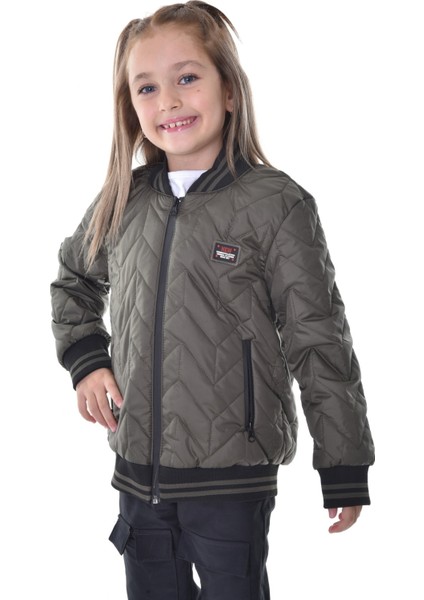 Spor Kız Çocuk Kolej Yaka Astarlı Su ve Rüzgar Geçirmez Fermuarlı Cep Mont Ceket