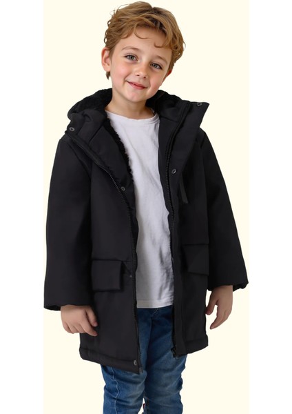 Su ve Rüzgar Geçirmez Kapüşonlu 3 Cep Mont & Kaban & Parka