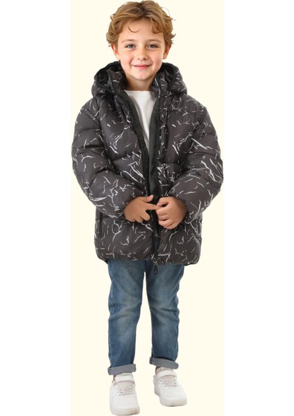 Spor Erkek Çocuk Çıkabilir Kapüşonlu Su ve Rüzgar Geçirmez Cepli Mont & Kaban & Parka