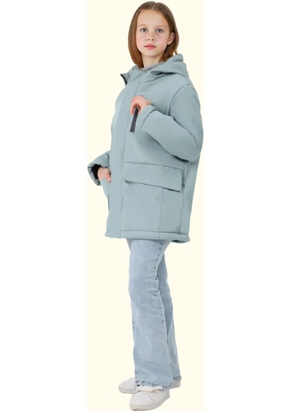 Kız Çocuk Mint Yeşil Kürklü Su ve Rüzgar Geçirmez Kapüşonlu 3 Kışlık Mont & Kaban & Parka FMPÇ-110-K indirimleri