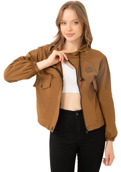 Kadın Taba Su Geçirmez ve Rüzgara Dayanıklı Kapüşonlu Çıt Çıtlı Mevsimlik Yağmurluk Y25 indirimleri