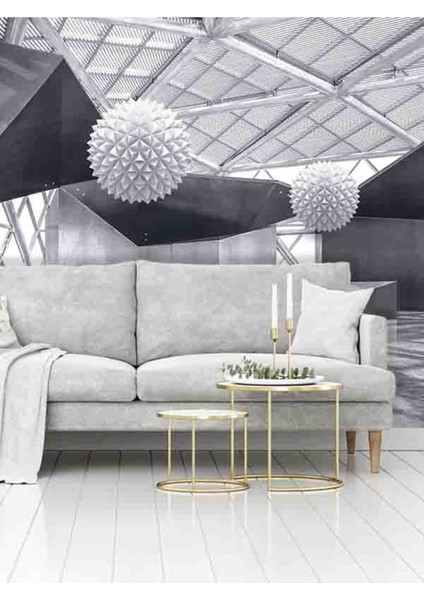 3 Boyutlu Kristal Toplar Desenli Isı ve Ses Yalıtımlı Sağlıklı Tekstil Duvar Kağıdı fiyatları