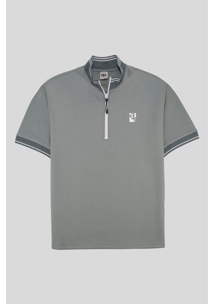 Dik Yaka Pamuklu Regular Fit Erkek T-Shirt