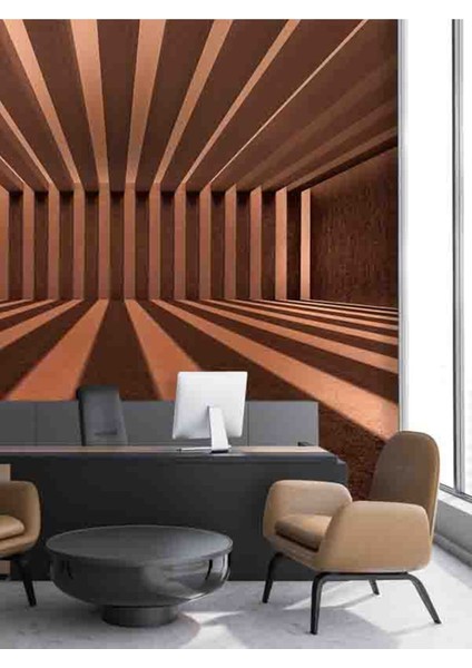 3 Boyutlu Geometrik Bloklar Desenli Isı ve Ses Yalıtımlı Sağlıklı Tekstil Duvar Kağıdı modelleri