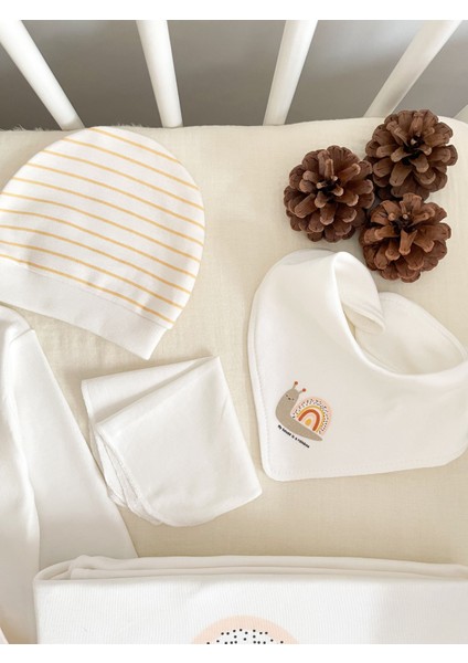 Sarı Çizgili 10'lu Hastane Çıkış Seti %100 Pamuk fiyatları