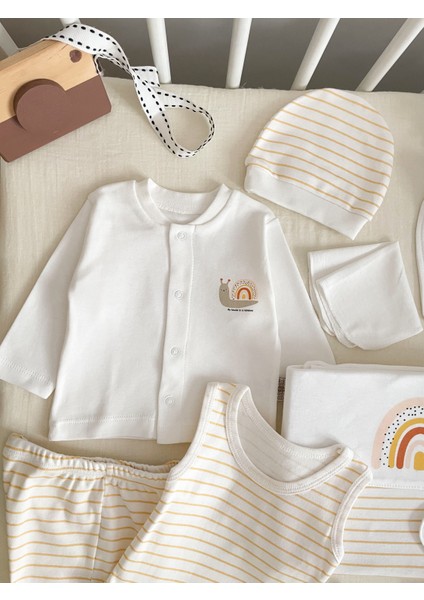 Sarı Çizgili 10'lu Hastane Çıkış Seti %100 Pamuk fırsatları