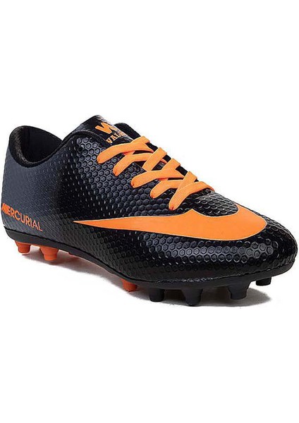 Siyah Turuncu Krampon Erkek Futbol Ayakkabısı Düz Topuklu Konforlu Tasarım fiyatları