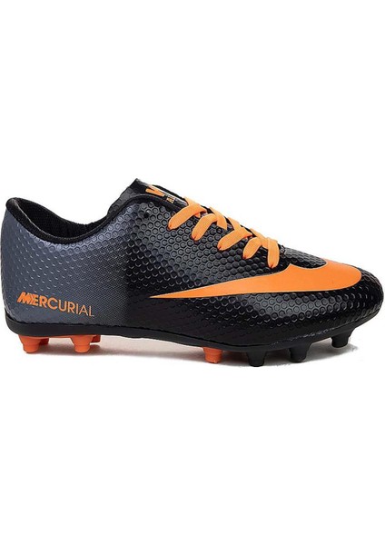 Siyah Turuncu Krampon Erkek Futbol Ayakkabısı Düz Topuklu Konforlu Tasarım fırsatları