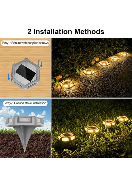 Crepow Güneş Enerjili Su Geçirmez Yol Aydınlatması 12 Adet - Sıcak Beyaz fiyatları