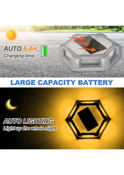 Crepow Güneş Enerjili Su Geçirmez Yol Aydınlatması 12 Adet - Sıcak Beyaz modelleri