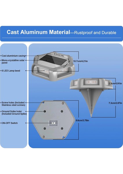 Crepow Güneş Enerjili Su Geçirmez Yol Aydınlatması 12 Adet - Sıcak Beyaz indirimleri