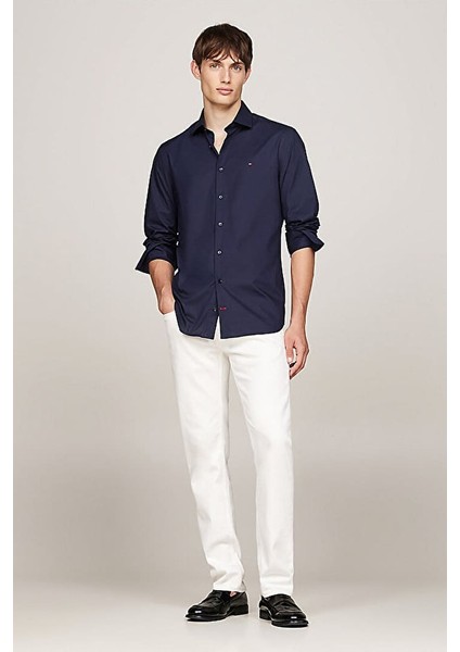 Erkek Slim Fit Poplin Gömlek - Lacivert fiyatları