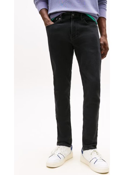 Erkek Austin Daralan Paça Slim Fit Jean Pantolon - Siyah
