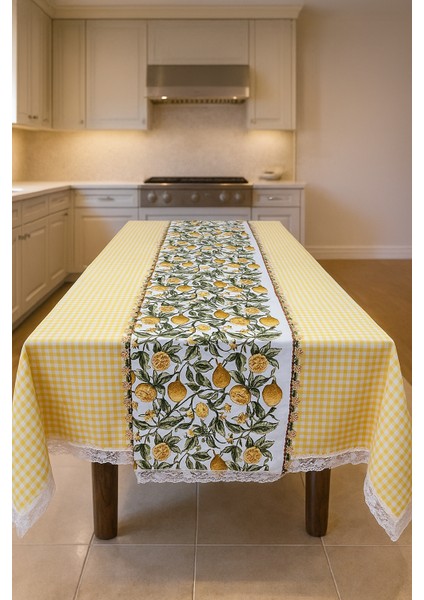 Şık Tasarımlı Masa Örtüsü Dantel Desenli Yıkanabilir Lüks Yemek Masa Örtüsü Leke Tutmaz