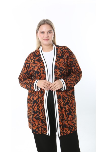 Kadın Likralı Desenli Büyük Beden Hırka fiyatları