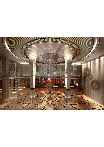 Lüks Otel Lobisi Desenli Isı ve Ses Yalıtımlı Sağlıklı Tekstil Duvar Kağıdı fırsatları