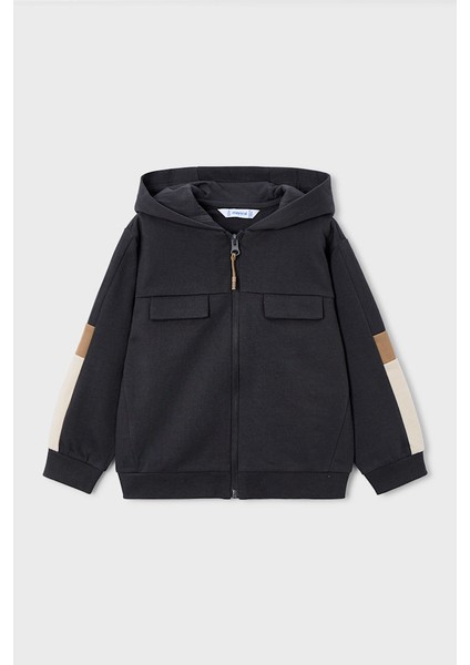 Erkek Çocuk Renk Bloklu Kapüşonlu 3 Parça Eşofman Takımı - Antrasit fiyatları